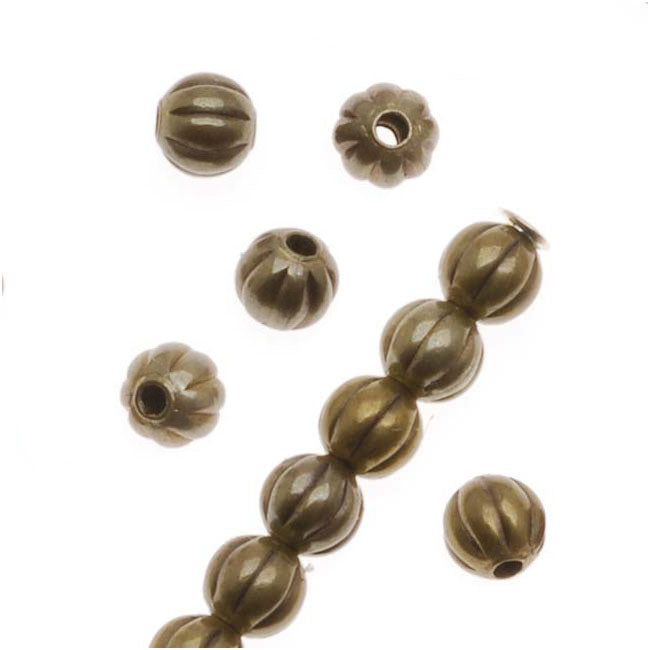 Vintaj Natural Brass Fluted Round 3mm Melon Spacer Beads (20)